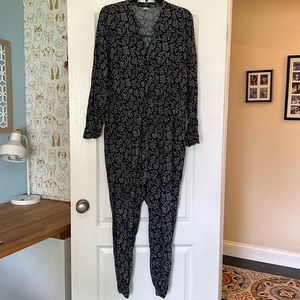 Old Navy Black Floral Jumpsuit